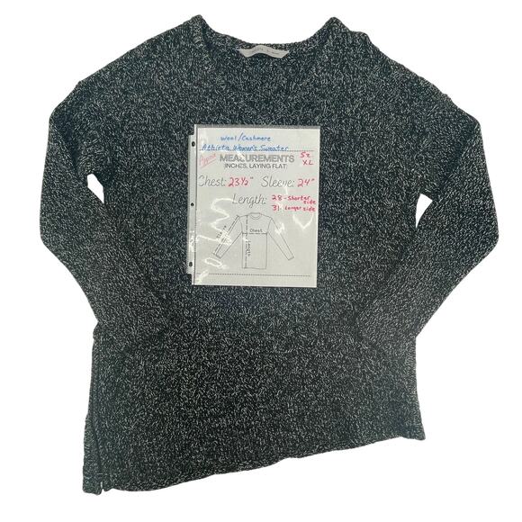 Athleta Women's Wool Cashmere Blend Chunky Knit Sweater, Sz. XL Asymmetric Hem - Picture 12 of 12